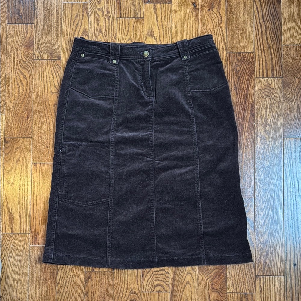Woolrich Dark Brown Corduroy Knee-Length Skirt
